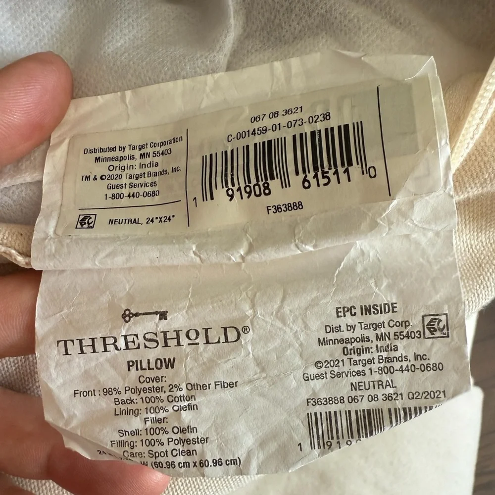 Threshold Oversized Blocked Woven Square Throw Pillow 24x24